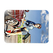 セクシーサイレンレトロレディーウォッシングカーマグネット マグネット (横)