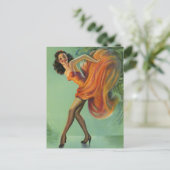 セクシーダンサーヴィンテージピンアップガールポストカード ポストカード (スタンド正面)