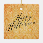 セクシーハロウィーンガールとレイヴン セラミックオーナメント (裏面)