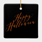 セクシーハロウィーンガールとレイヴン セラミックオーナメント (裏面)