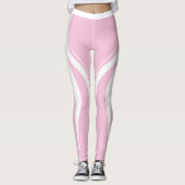 セクシーパステルピンクホワイトハートお尻ジムアクティウェア レギンス (正面)