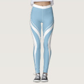 セクシーパステルブルーホワイトハートお尻ジムアクティウェア レギンス (正面)