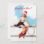 セクシーピンアップガールヴィンテージいけなまたは素敵なクリスマス 招待状 (裏面)