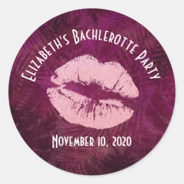 セクシーピンクグリッターリップグラマラスパーティー ラウンドシール