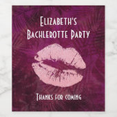 セクシーピンクグリッターリップグラマラスパーティー ワインラベル (シングルラベル)