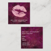 セクシーピンクグリッターリップグラマラス スクエア名刺 (正面/裏面)