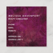 セクシーピンクグリッターリップグラマラス スクエア名刺 (裏面)