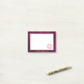 セクシーピンクグリッターリップグラマラス ポストイット (デスク上)