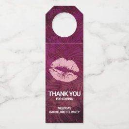 セクシーピンクグリッター唇グラマラスありがとう ボトルネックタグ