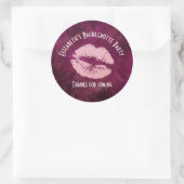 セクシーピンクグリッター唇グラマラスパーティーありがとう ラウンドシール (バッグ)