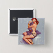 セクシーピンナップの女の子 缶バッジ (正面&裏面)