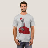 セクシーピンナップガールサンタメンズバーンアウトクリスマスシャツ Tシャツ (正面フル)