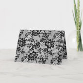 セクシーブラックバラレース付き名前をカスタムする サンキューカード (裏面)