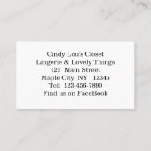 セクシーブルネットピンナップガールスリーピングビジネスカード 名刺 (裏面)