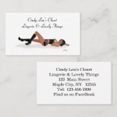 セクシーブルネットピンナップガールスリーピングビジネスカード 名刺 (正面/裏面)