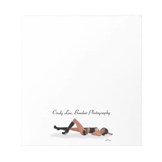 セクシーブルネットピンナップガールスリーピングメモ帳 ノートパッド (正面)