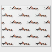 セクシーブルネットピンナップガールスリーピングラッピング紙 ラッピングペーパー (フラット)