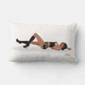 セクシーブルネットピンナップガールスリーピングランバーピロー ランバークッション (裏面)