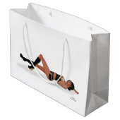 セクシーブルネットピンナップガールスリーピング抱き枕 ラージペーパーバッグ (裏面アングル)