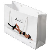 セクシーブルネットピンナップガールスリーピング抱き枕 ラージペーパーバッグ (正面アングル)