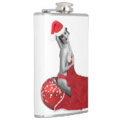 セクシーレトロヴィンテージピンナップガールアートスキットルクリスマス フラスク (右)