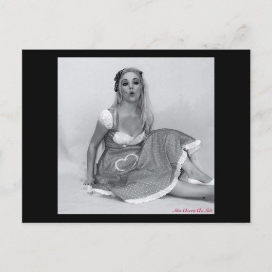 セクシーヴィンテージピンナップガールバーベモデルアートハガキ ポストカード (正面)