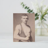 セクシーヴィンテージ男性ウエイトリフター ポストカード (スタンド正面)