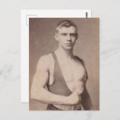 セクシーヴィンテージ男性ウエイトリフター ポストカード (正面/裏面)