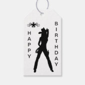 セクシー女性のカーボーイ ギフトタグ (正面)