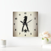 セクシー女性のカーボーイ スクエア壁時計 (ホーム)