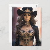 セクシー女性のカーボーイ ポストカード (正面/裏面)