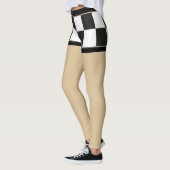 セクシー市松模様にな黒白フェイクショーツ レギンス (左)