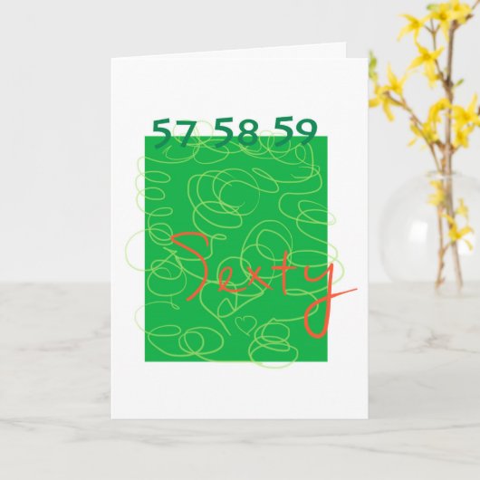 セクシー誕生日カードグリーン カード (黄色い花)