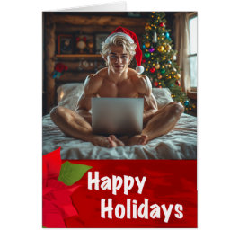セクシー ゲイ コンピューター "ギガチャド" クリスマス カード
