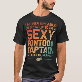 セクシー ポントゥーン キャプテン おもしろデザイン ボート船長 女性 Tシャツ