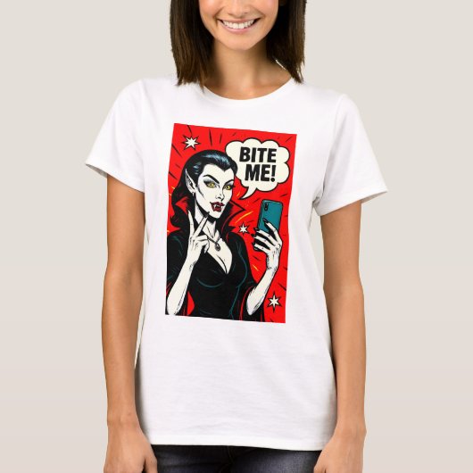 セクシーVampire Selfie -クラシックポップ・アートの Art Tシャツ (正面)
