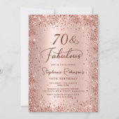 セクターアンドファブルースシックバラ金ゴールド70th誕生日 招待状 (正面)