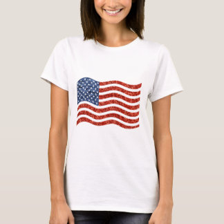 セクフェイクインプリントアメリカ国旗 Tシャツ