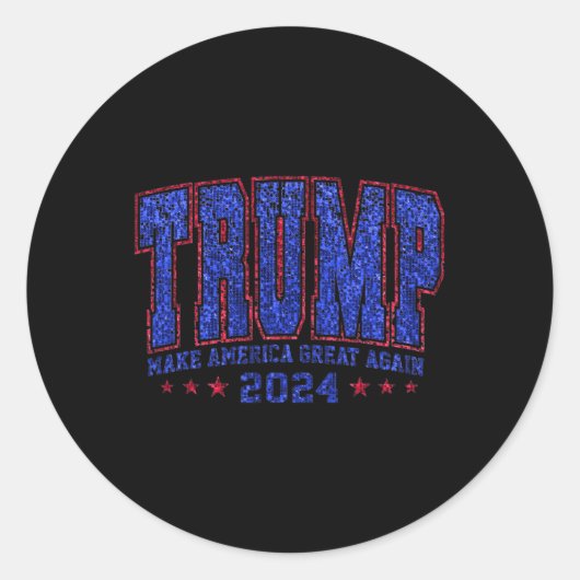 セクフェイクシンTrump 2024社長Make America Tru ラウンドシール (正面)
