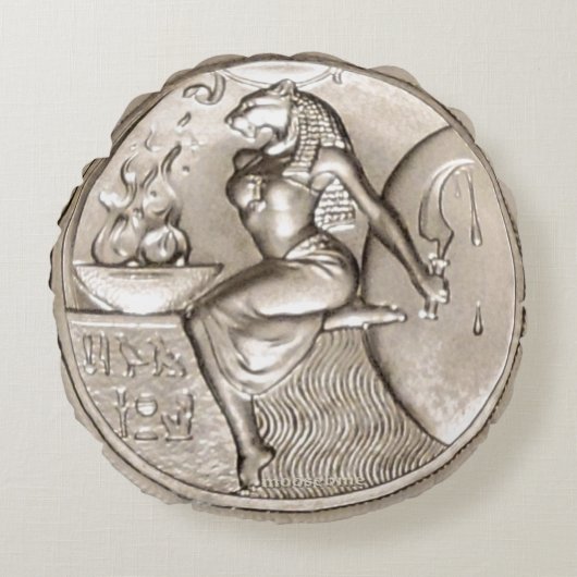 セクメット2無地のオンス999銀  ラウンドクッション (正面)