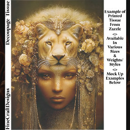 セクメト　ライオネス　ゴッデス　ポートレート　EW1Z　デコパージュ 薄葉紙