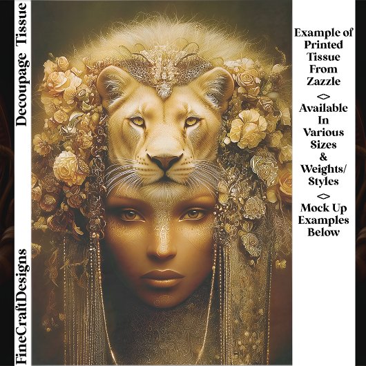 セクメト　ライオネス　ゴッデス　ポートレート　EW1Z　デコパージュ 薄葉紙