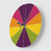 セグメント化された色02 ラージ壁時計 (傾斜)