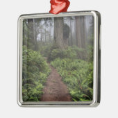 セコイアの木々の横に横たわる道 メタルオーナメント (左)