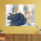 セコイアの根落ちた付き冬の森 キャンバスプリント (インサイチュ (リビング))