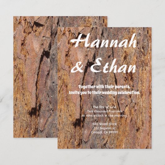 セコイアの樹皮 招待状 (正面/裏面)