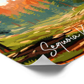 セコイアキングスキャニオンヴィンテージ旅行イラストレーション ポスター (角)