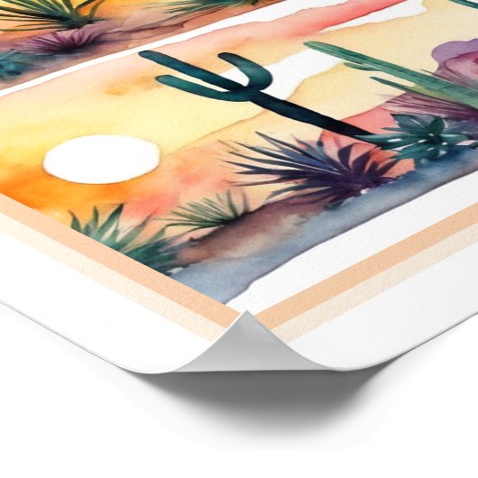 セコイアサボスサウスウエストデザートウォーター色 ポスター (角)