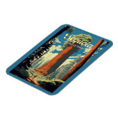 セコイアナショナルパークイラストレーションレトロ マグネット (左側)