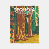 セコイアナショナルパークジャイアントセコイアツリーズヴィンテージ フリースブランケット (正面)